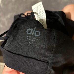 Alo yoga crop top sport bra lace up corset